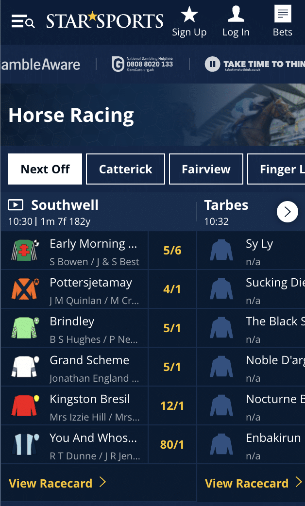 Star Sports Bet horse racing